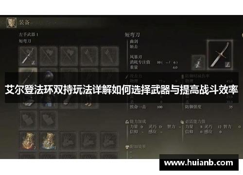 艾尔登法环双持玩法详解如何选择武器与提高战斗效率