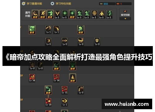 《暗帝加点攻略全面解析打造最强角色提升技巧》
